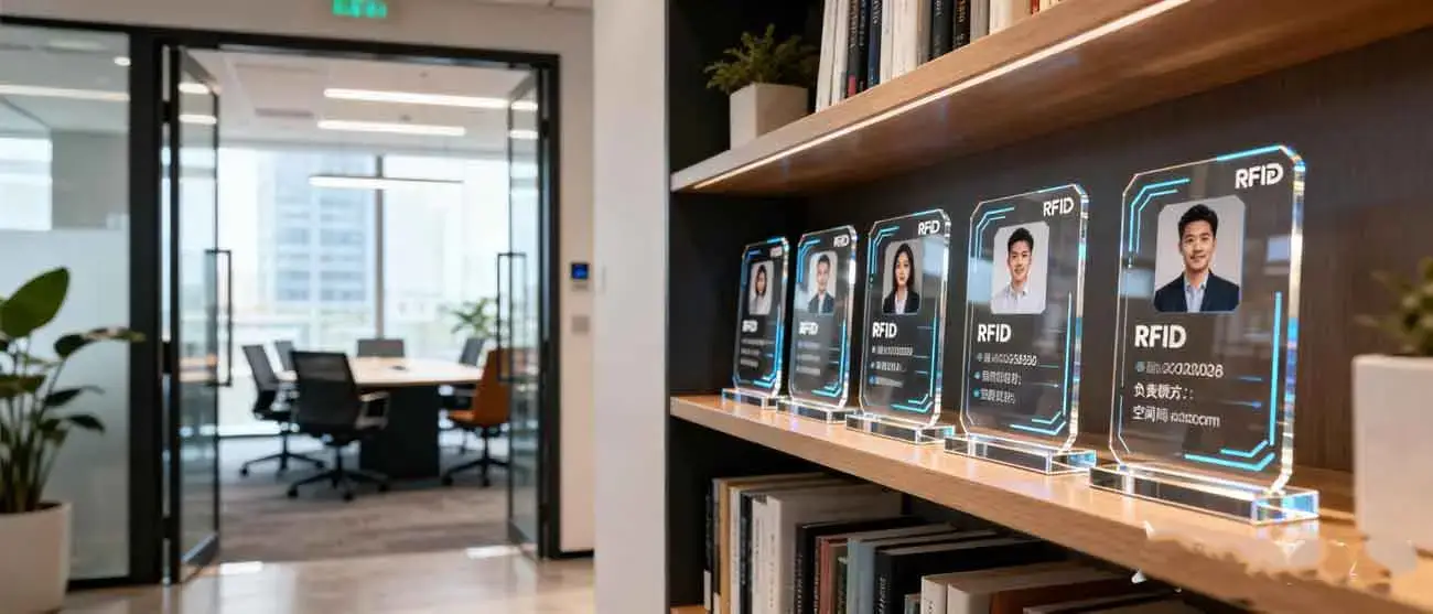 Acrylic Desktop Ornaments Creates a Modern Desktop Smart Business Card Hub-MTOB RFID