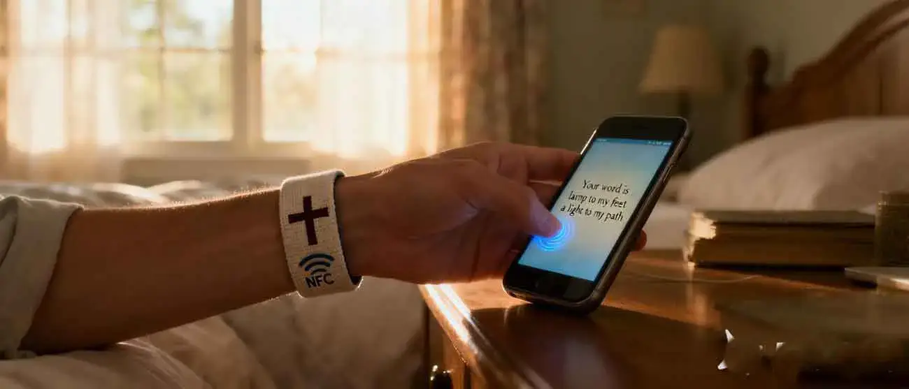 NFC Daily Bible Wristband One-Tap Bible Verses for Christian Morning Practice-MTOB RFID