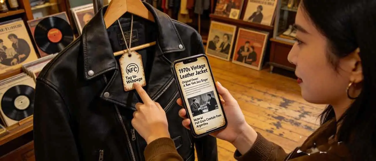 How Tag-to-Webpage NFC stickers add historical value to vintage clothing-MTOB RFID