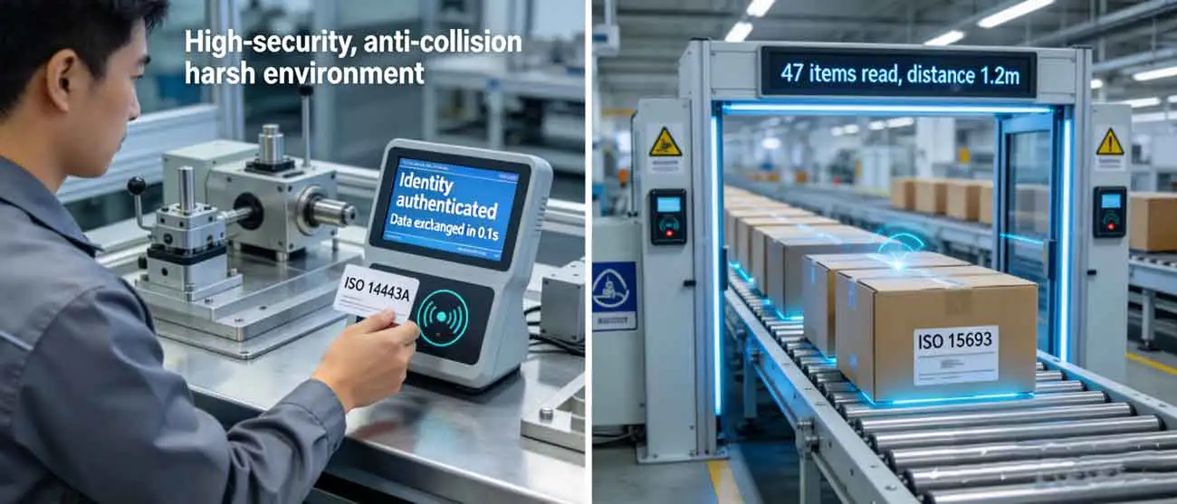 RFID Cards Compare Industrial Adaptation of ISO 14443A and ISO 15693-MTOB RFID