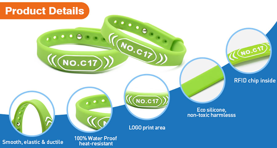 Customizable RFID Silicone Bracelets RFID NFC Wristbands-MTOB RFID