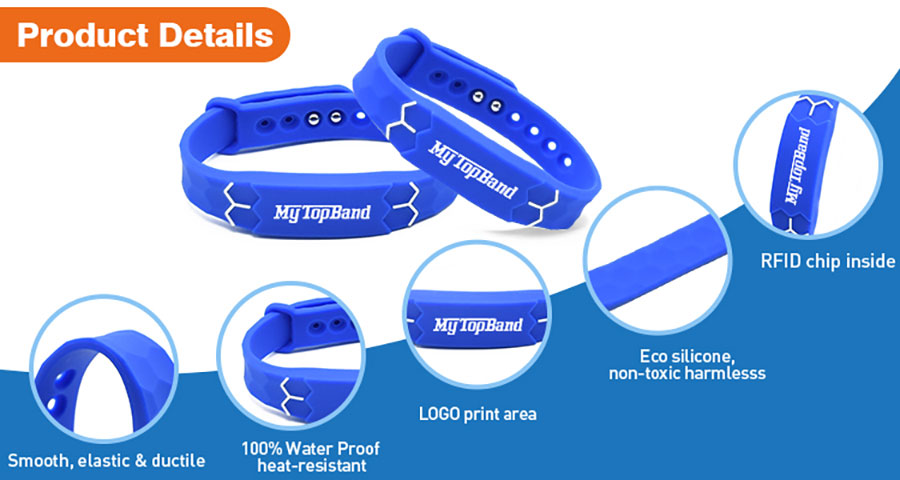 13.56MHz Waterproof Silicone RFID Wristband Price Affordable-MTOB RFID