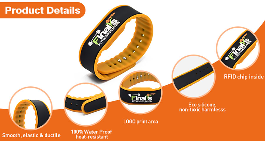 Waterproof Silicone RFID Hid Key Fob Bracelet Wristbands-MTOB RFID