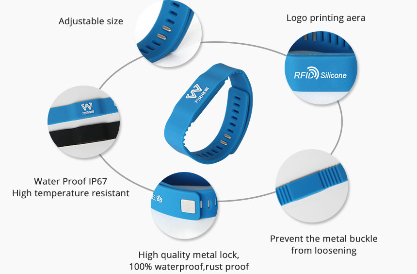 Custom NFC Wristband Adjustable Siicone Bracelets-MTOB RFID
