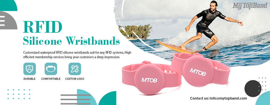 125KHz/13.56MHz Pink Silicone RFID Access Control Wristbands-MTOB RFID