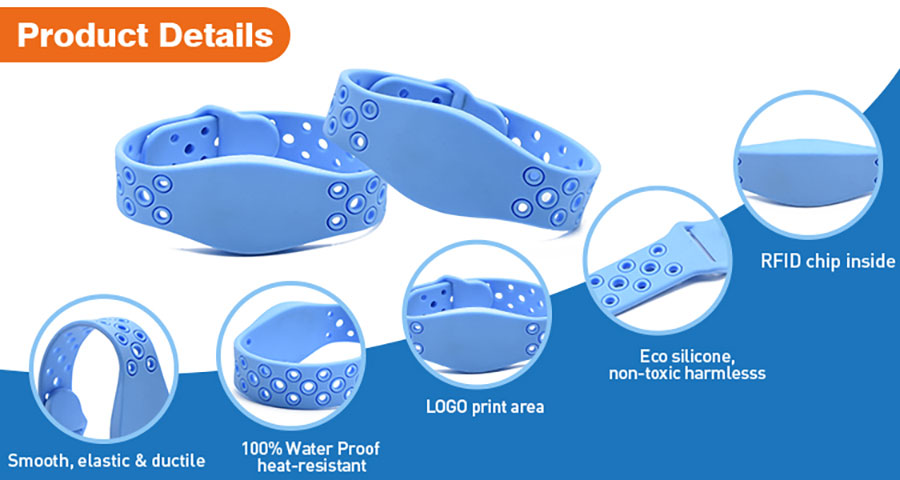 125KHz Waterproof RFID Bracelet Durable EM4100 LF Wristbands-MTOB RFID