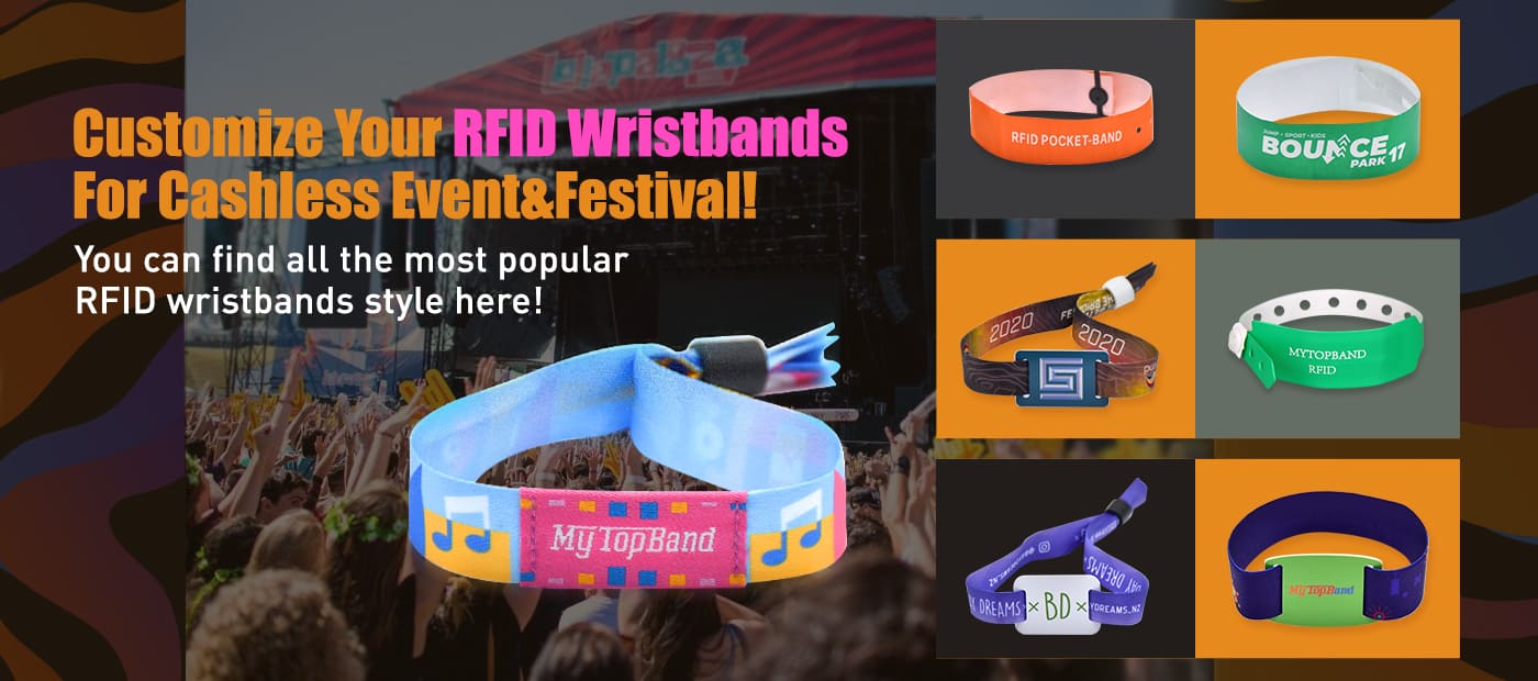 Wholesale Customized Disposable & Reusable RFID Festival Wristbands for Events