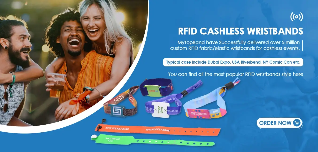 13.56MHz Woven RFID Tag Bracelet Event RFID Wristbands-MTOB RFID