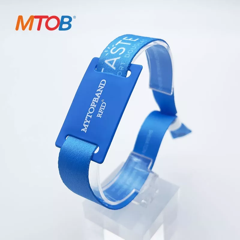 MTOB Fabric RFID Wristbands MTB-FW007 with Soft Plastic Slider