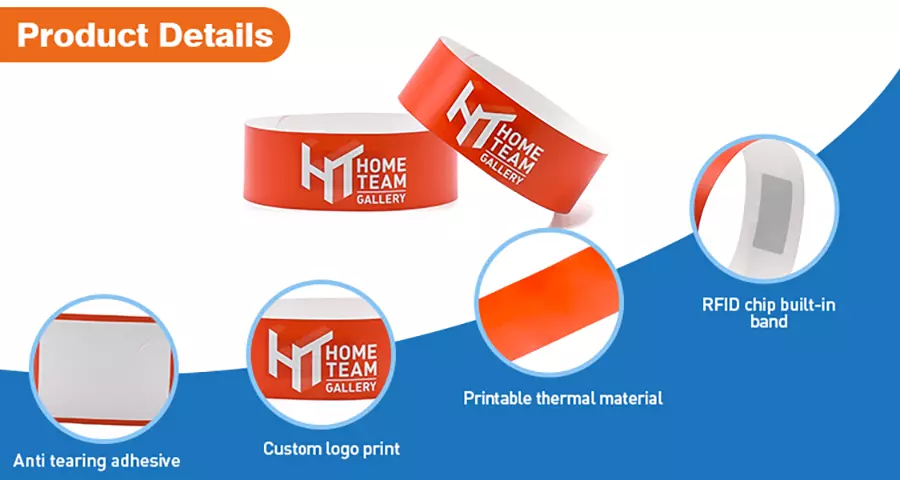 Full Color Printable Event RFID Direct Thermal Wristbands-MTOB RFID