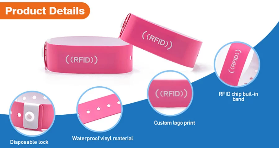 Soft RFID PVC Wtistband Disposable RFID Bracelets-MTOB RFID