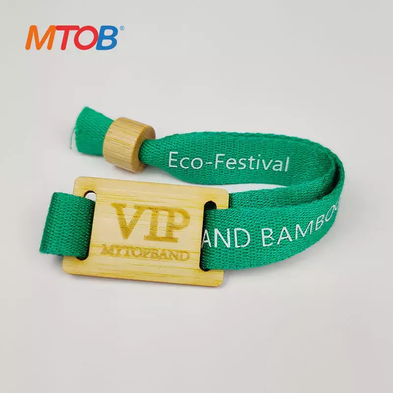 Eco Bamboo Fiber RFID Chip Bracelet Woven Wristband