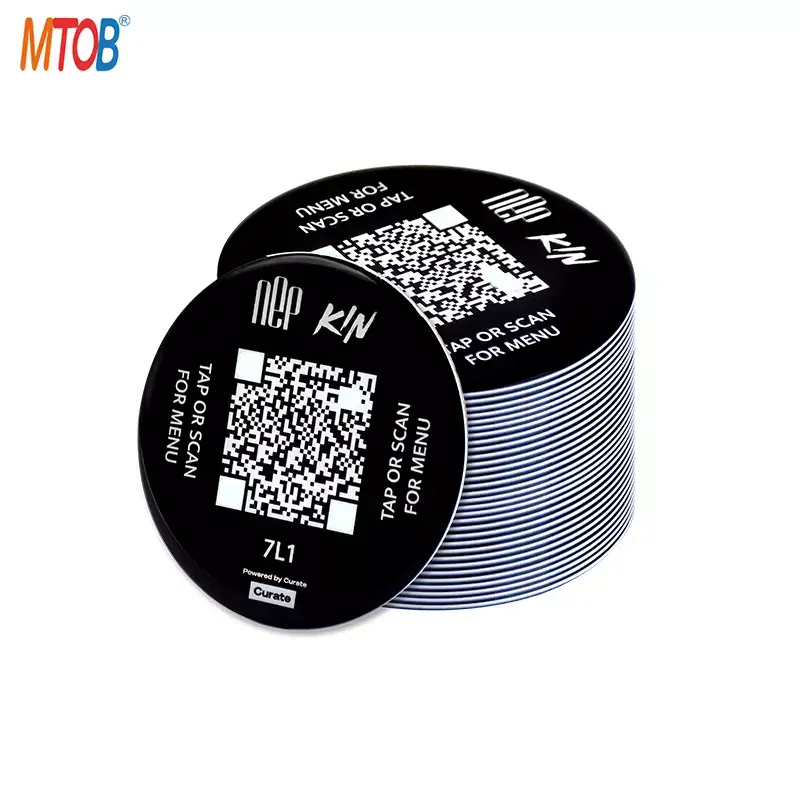 Black Round QR Code NFC Acrylic Tag