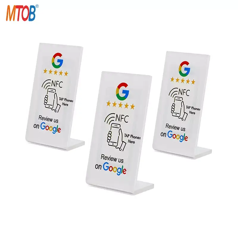 Customized Acrylic Google Review NFC Stand Tags