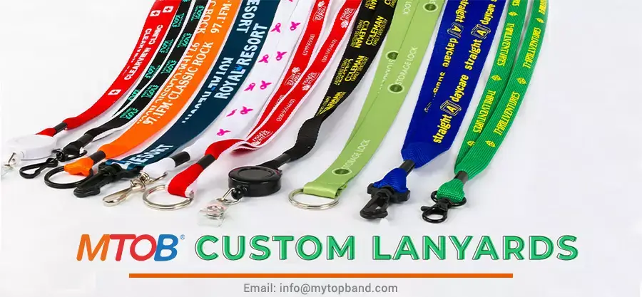 Custom Logo Lanyards Badge Woven Detachable Lanyard-MTOB RFID