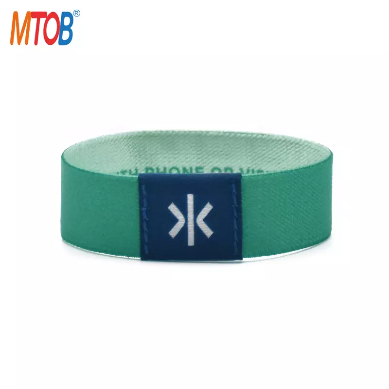 Elastic Stretch Woven RFID Wristband Tag with Logo Printing