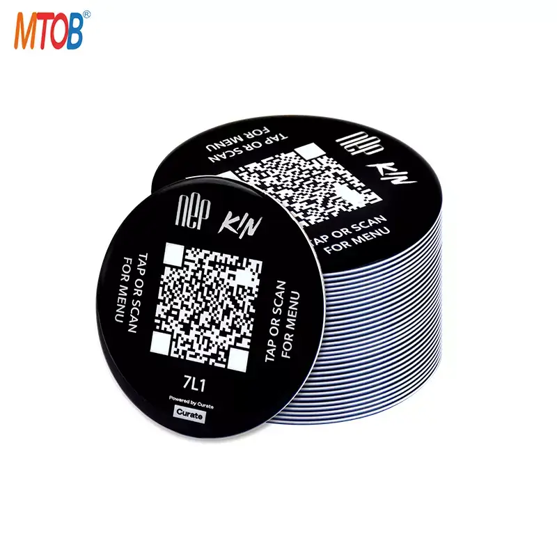 Black Round QR Code NFC Arcylic Tag