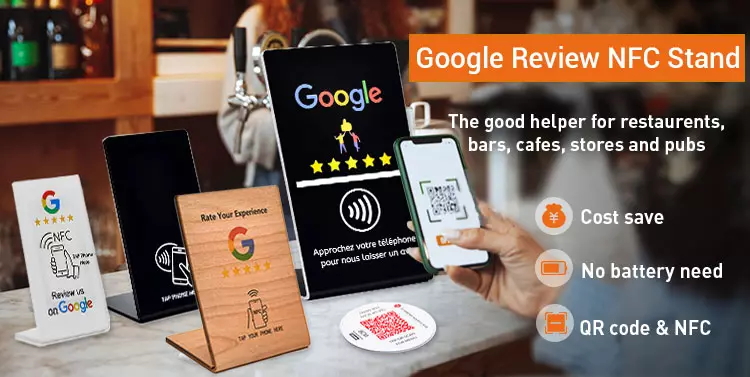 Lot De 2 Autocollants NFC "Review Us" Pour Google - 3 Cm, Programmable, Pour Collecter Des Avis Clients Facilement