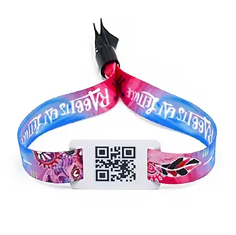 MTB-FW005 RFID Fabric wristband with QR code Printing