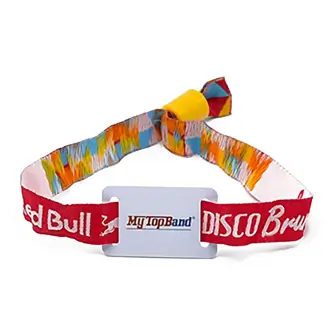 MTB-FW006 Event wristbands with RFID NFC small card & Woven print